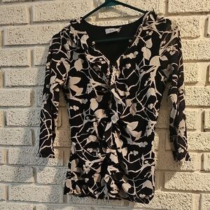 Ricki's Black and Cream Patterned Blouse
